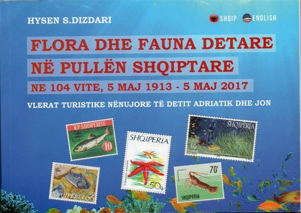 Marine flora and fauna in the albanian stamp