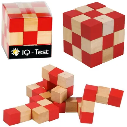 Wooden Cubes Natural Red