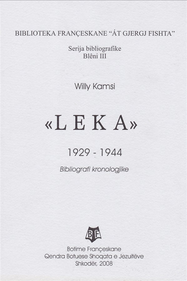 Leka 1929-1944, bibliografi kronologjike, Bleni III
