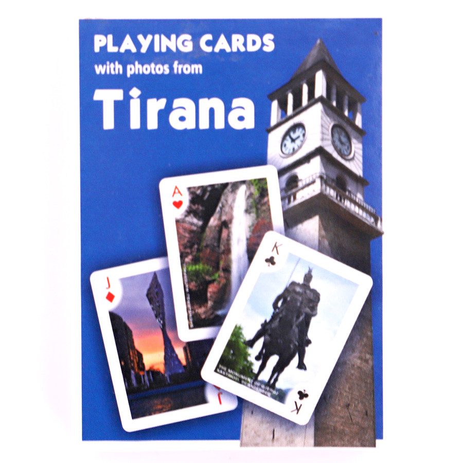 Playing cards with photos from Tirana