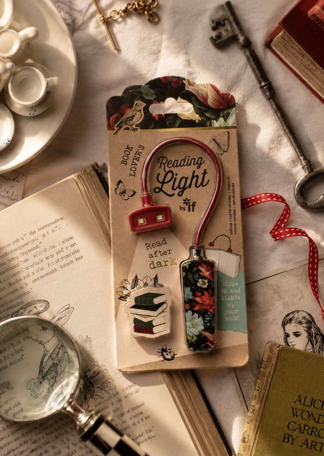 Book Lover's Reading Light - Dark Floral