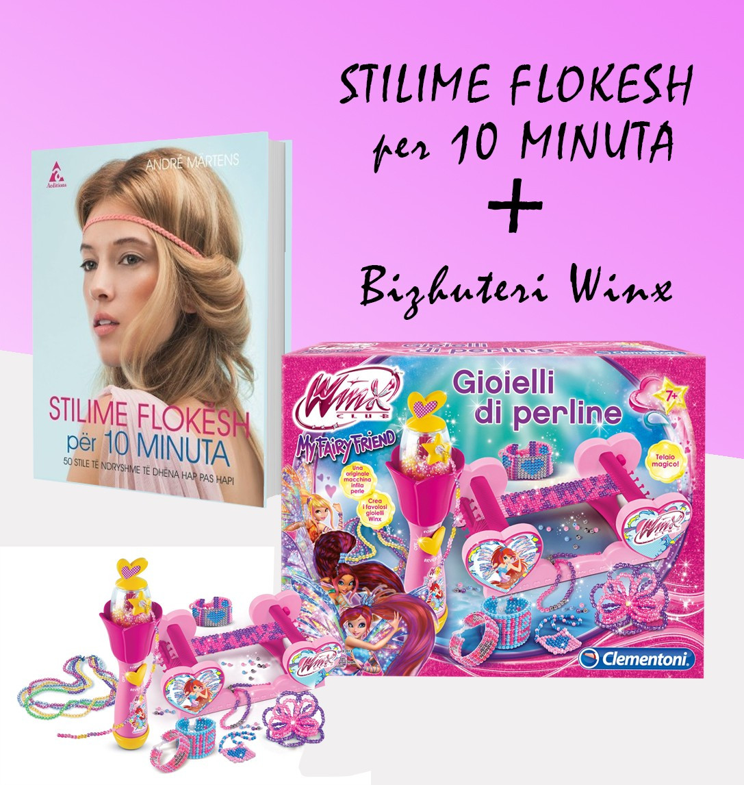 Set bizhuteri Winx + Libri “Stilime flokësj për 10 minuta”